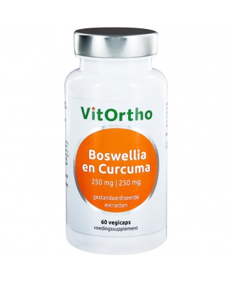 Boswellia 250 mg en Curcuma 250 mg (60 vegicaps) - VitOrtho