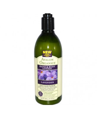 Avalon Organics, main & lotion pour le corps, lavande, 12 oz (340 g)