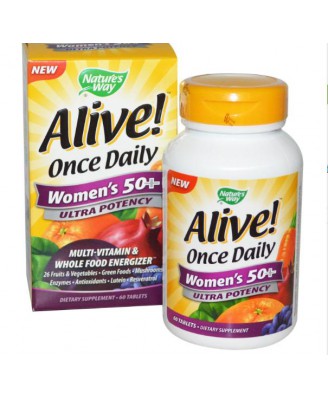 Alive! Een Per Dag Multivitamine, Vrouwen 50+, Hoge Dosering - Nature's Way