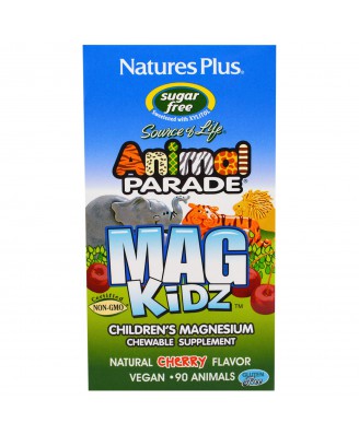 MagKidz, Children's Magnesium, Natural Cherry Flavor (90 Animals) - Nature's Plus