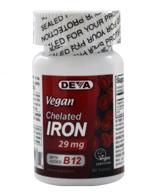 Deva, Vegan chélaté fer, mg 29, 90 comprimés