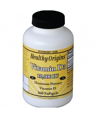 Vitamine D3, 10.000 IE (360 softgels) - Healthy Origins