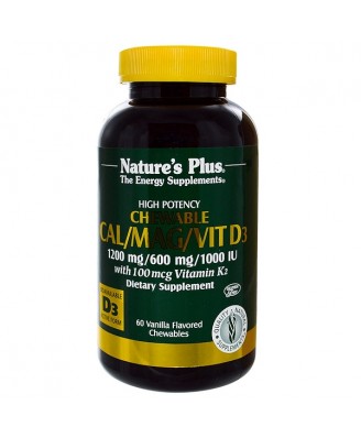 Cal/Mag/Vit D3- Vanilla Flavored (60 Chewable Tablets) - Nature's Plus