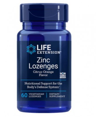 Zinc Lozenges- Natural Citrus-Orange Flavor (60 Veggie Lozenges ) - Life Extension