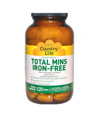 Total Mins Iron-Free Multi-Mineral Complex with Boron (120 Tablets) - Country Life