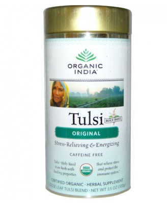 Organic India, Tulsi thé, feuilles mobiles Blend, Original, sans caféine, 3,5 oz (100 g)