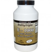 Healthy Origins, E-1000, 100 % naturel mélangé Tocopherols, 240 gélules